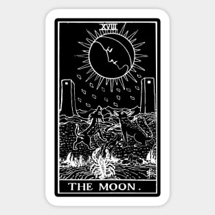 XVIII. The Moon Tarot Card | Obsidian and Pearl Sticker